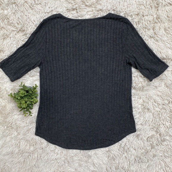 Apt. 9 Ribbed SS Top 💗 Gray - Picture 6 of 12